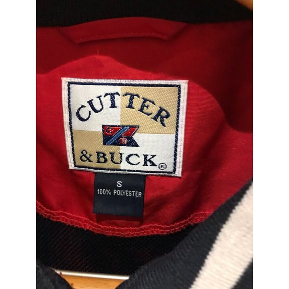 Vintage Cutter & Buck Men's Red Sz S 1/4 Zip Windbreaker White Anchor Logo - Picture 3 of 12